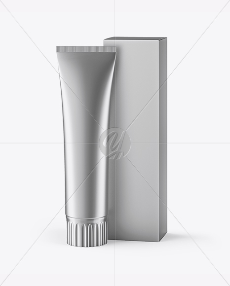 Download Matte Metallic Toothpaste Tube & Paper Box Mockup in Packaging Mockups on Yellow Images Object ...