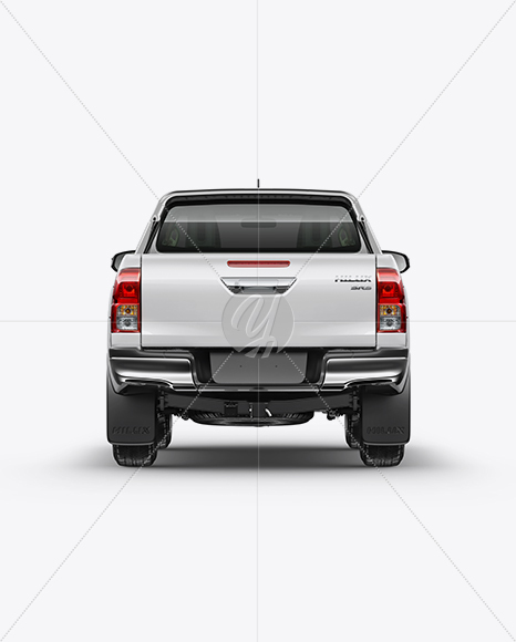Toyota Hilux Mockup - Back View in Vehicle Mockups on Yellow Images