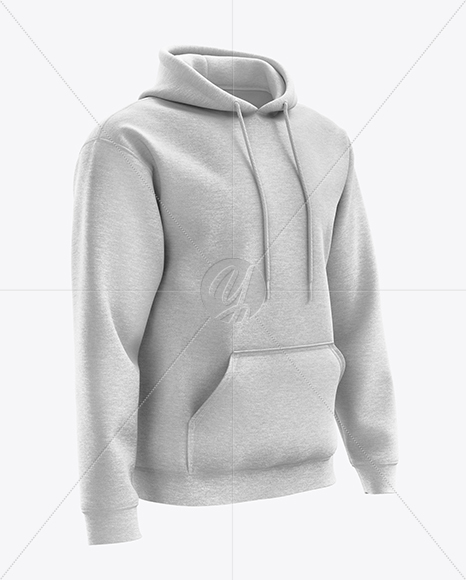 Download Men's Heather Hoodie mockup (Right Half Side View) in ...