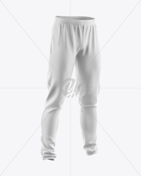 Sport Pants Mockup - Half Side View in Apparel Mockups on Yellow Images