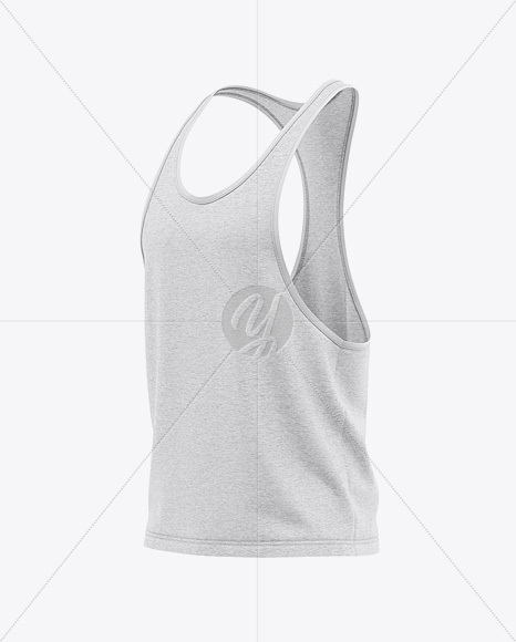 Download Men's Heather Racer-Back Tank Top Mockup - Front Half Side ...