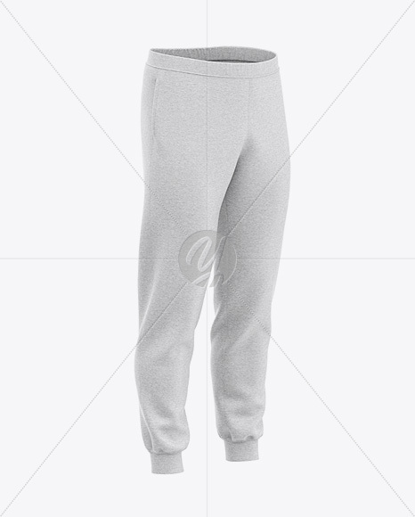 Download Men's Heather Cuffed Sweatpants - Front Right Half-Side ...