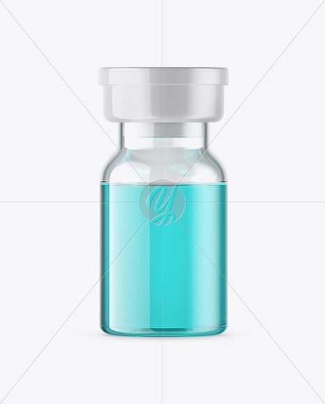 Download Clear Glass Medical Ampoule Mockup in Packaging Mockups on Yellow Images Object Mockups