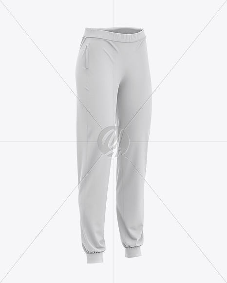 Download Women's Cuffed Sweatpants Mockup - Front Half Side View in ...