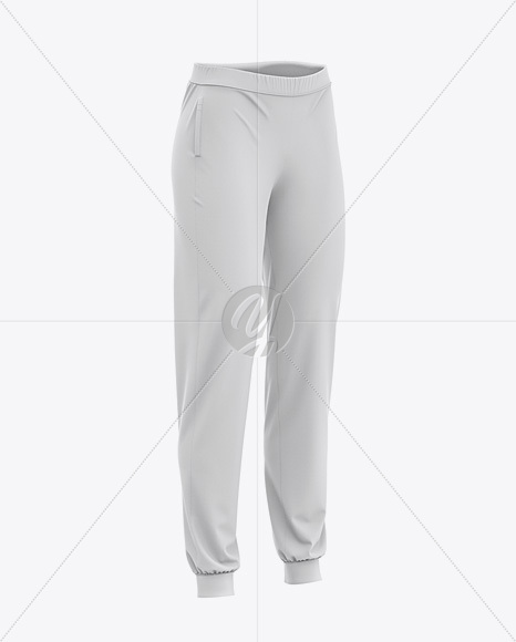 Download Women's Cuffed Sweatpants Mockup - Front Half Side View in ...