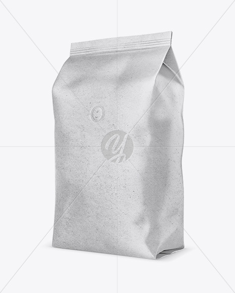 1kg Kraft Paper Coffee Bag Mockup in Bag & Sack Mockups on Yellow Images Object Mockups