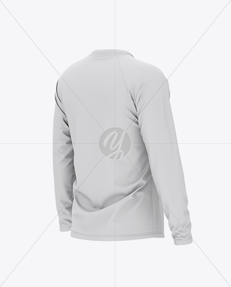 Men's Raglan Long Sleeve T-Shirt Mockup - Back Half Side ...