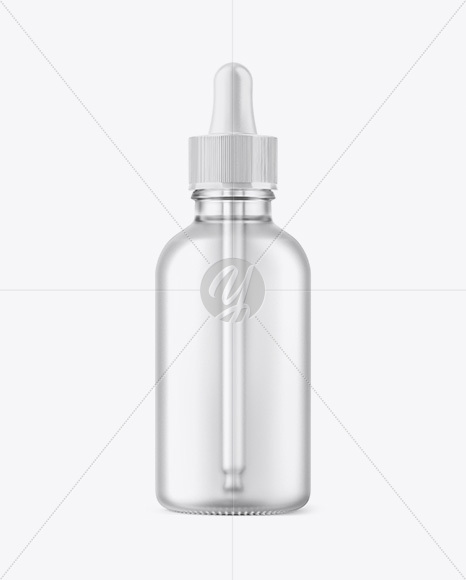 Download 50ml Frosted Clear Glass Dropper Bottle in Bottle Mockups on Yellow Images Object Mockups