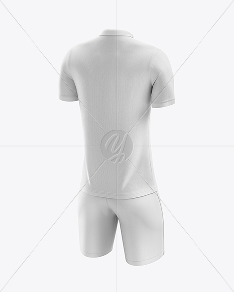 Download Men's Soccer Polo Kit mockup (Back Half Side View) in ...