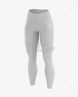 Download Leggings Mockup / Front View in Apparel Mockups on Yellow ...