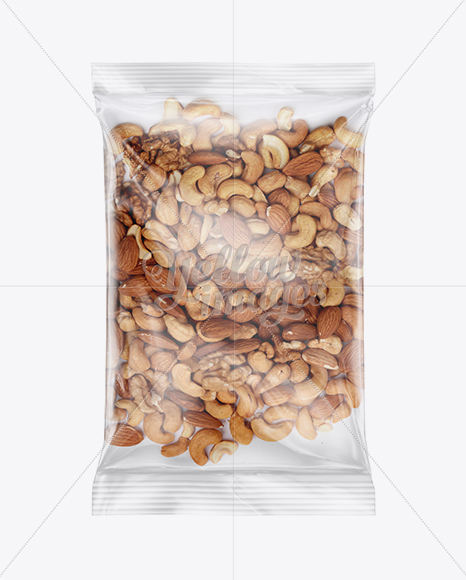 Download Clear Plastic Pack w/ Nut Mix Mockup in Flow-Pack Mockups ...