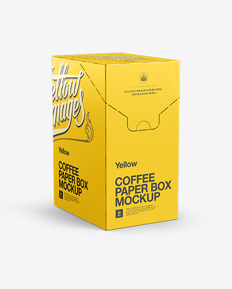 Download Coffee Paper Box Mockup - Front 3/4 View in Box Mockups on ...