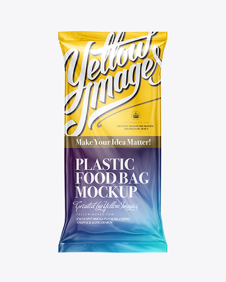 Download Flexible Food Bag Mockup in Flow-Pack Mockups on Yellow ...
