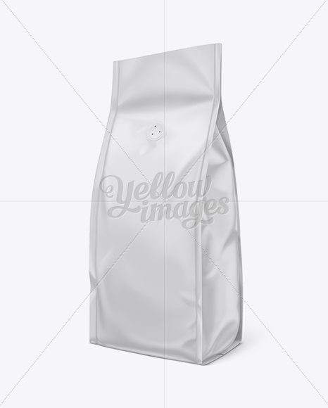 Coffee Bag w/ Valve Mock-Up in Bag & Sack Mockups on Yellow Images ...