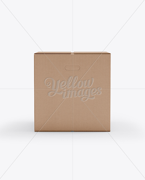 Download Corrugated Box Mockup - Front View in Box Mockups on Yellow Images Object Mockups