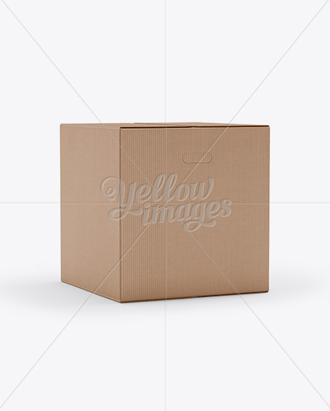 Download Corrugated Box Mockup - 25° Angle Front View in Box ...